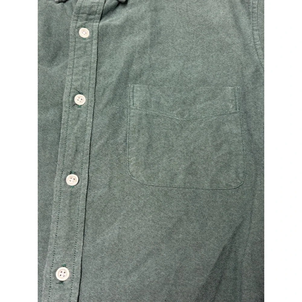 J.Crew Mens Slim Fit Oxford Shirt Green Long Sleeve Cotton B9292 Size Medium